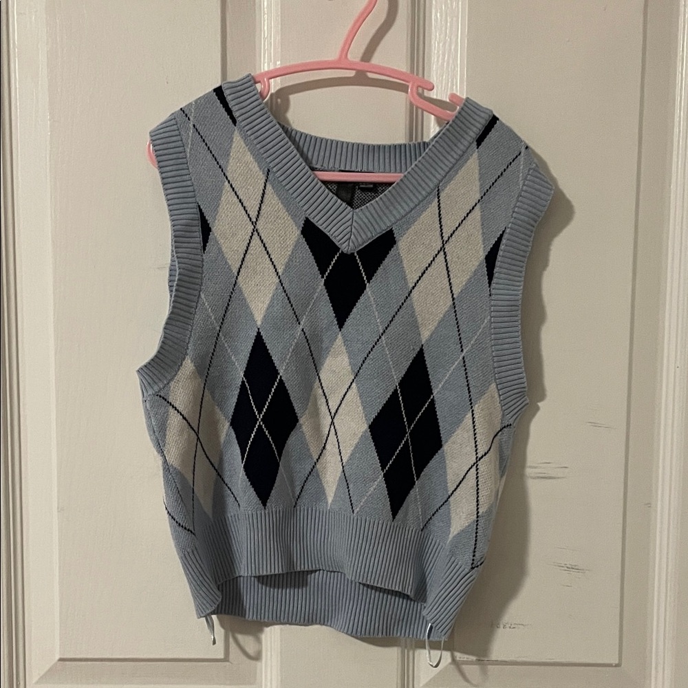 George Blue Argyle Sweater Vest